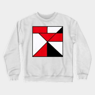 Red, Black, and White Geometric Abstract Acrylic Painting Crewneck Sweatshirt